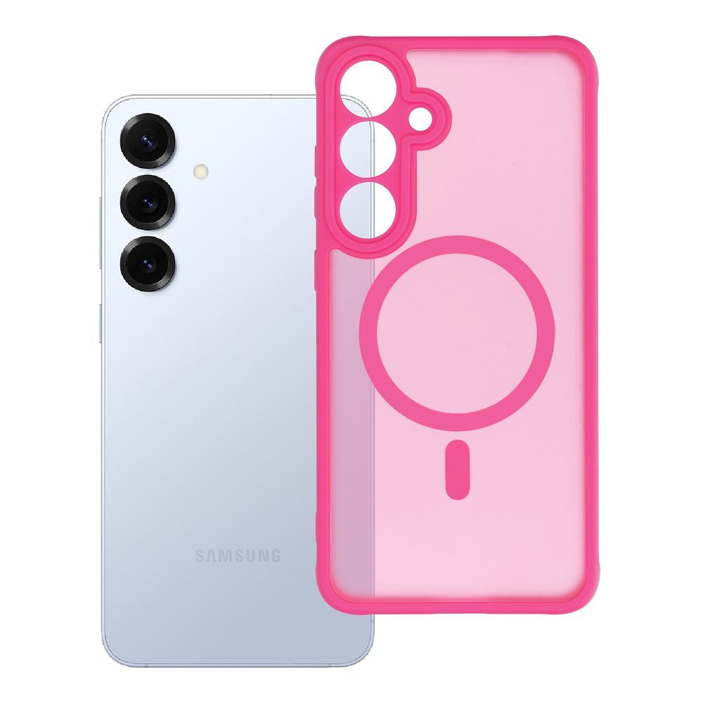 Husa Full mat Mag pentru Samsung S25 Plus Compatible cu Magsafe Roz