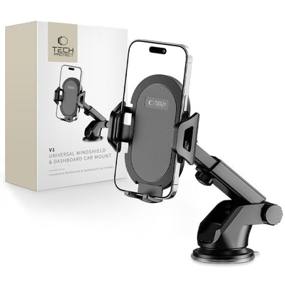 Suport Tech-protect V1 Car Phone pentru Windshield/Cockpit - Negru