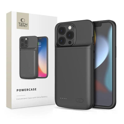Acumulator extern Tech-protect Powercase pentru iPhone 13 / 13 Pro cu 4800mAh - Negru