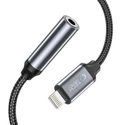 Adaptor Tech-protect Ultraboost Lightning / 3.5mm Mini Jack - Negru