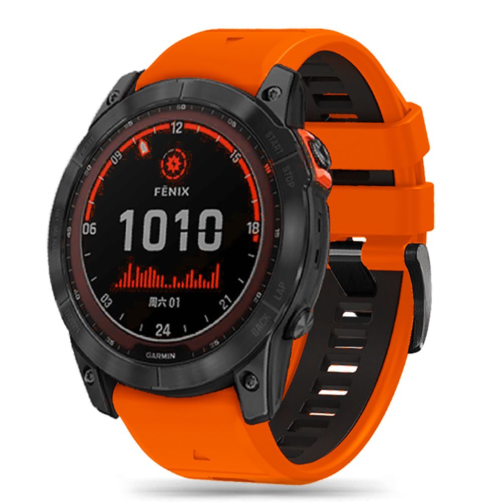 Curea Tech-protect Iconband Pro pentru Garmin Fenix 3 / 5X / 3HR / 5X Plus / 6X / 6X Pro / 7X - Portocaliu-Negru