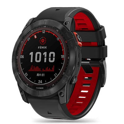 Curea Tech-protect Iconband Pro pentru Garmin Fenix 3 / 5X / 3HR / 5X Plus / 6X / 6X Pro / 7X - Negru/Rosu
