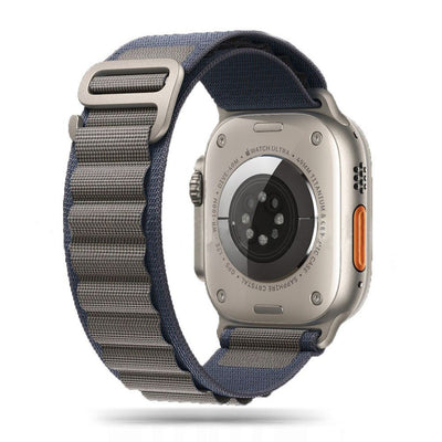 Curea Tech-protect Nylon Pro pentru Apple Watch 4 / 5 / 6 / 7 / 8 / 9 / SE / Ultra 1 / 2 (42/44/45/49 Mm) - Albastru-Gri