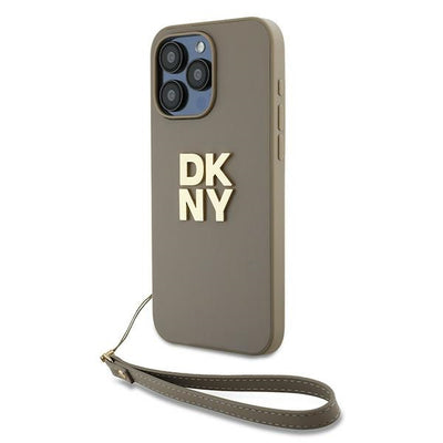 Husa Dkny Wrist Curea Stock Logo pentru iPhone 15 Pro - Bej