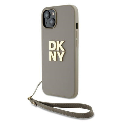 Husa Dkny Wrist Curea Stock Logo pentru iPhone 15 Plus - Bej