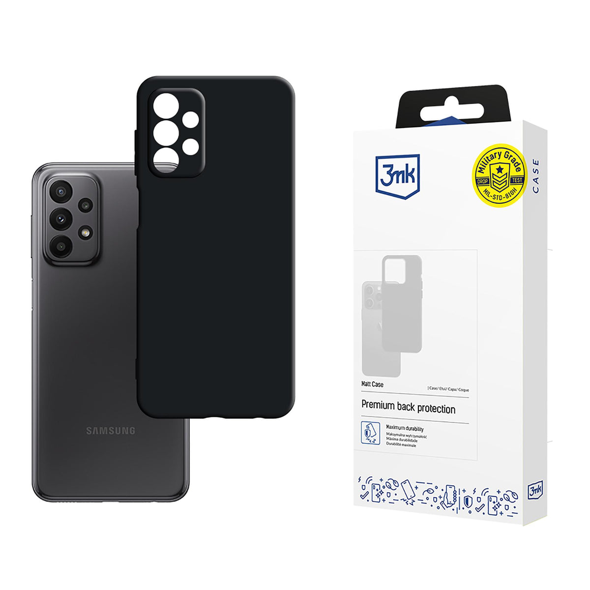 Husa 3mk Matt pentru Samsung Galaxy A23 / A23 5G - Negru