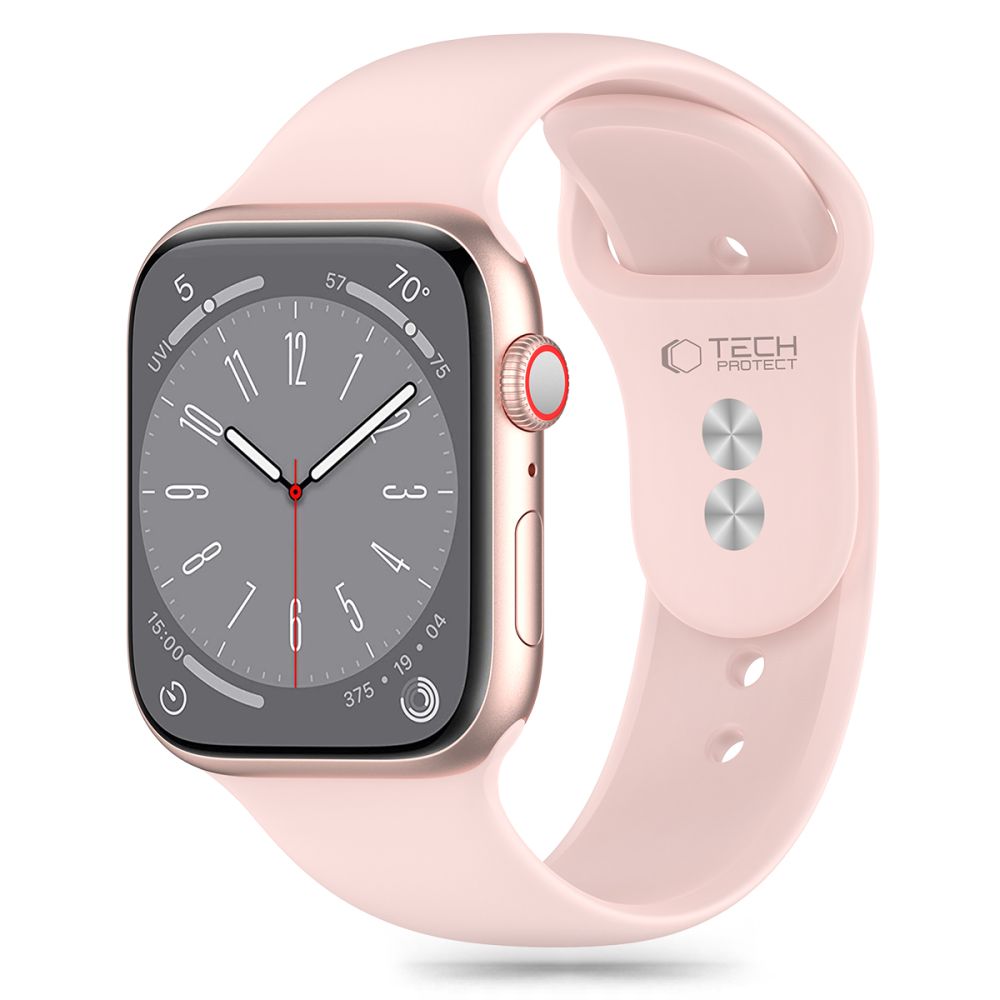 Curea Tech-protect Silicone pentru Apple Watch 4 / 5 / 6 / 7 / 8 / 9 / SE (38 / 40 / 41 Mm) - Roz