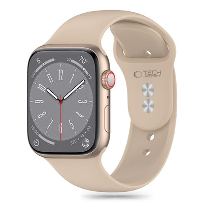 Curea Tech-protect Silicone pentru Apple Watch 4 / 5 / 6 / 7 / 8 / 9 / SE / Ultra 1 / 2 (42 / 44 / 45 / 49 Mm) - Maro