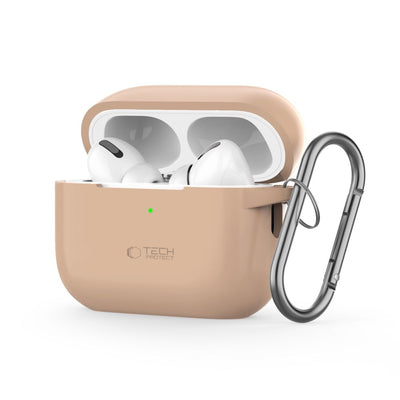 Husa Tech-protect Silicone Hook pentru Apple AirPods Pro 1 / 2 - Bej