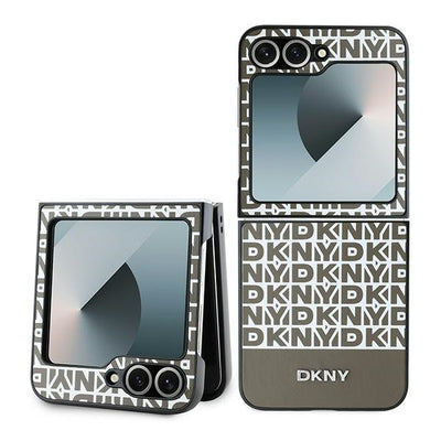 Husa Dkny Repeat Pattern Bottom Stripe pentru Samsung Galaxy Z Flip 6 - Maro