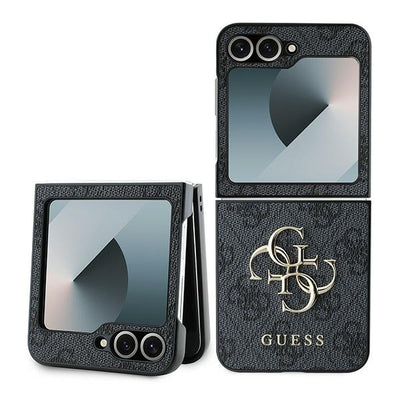 Husa Guess Leather 4G Metal Logo pentru Samsung Galaxy Z Flip 6 - Negru