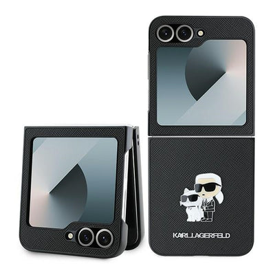 Husa Karl Lagerfeld Saffiano Metal Pin pentru Samsung Galaxy Z Flip 6 - Negru