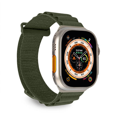 Curea Puro Extreme Nylon pentru Apple Watch 42 / 44 / 45 / 49 Mm - Verde inchis