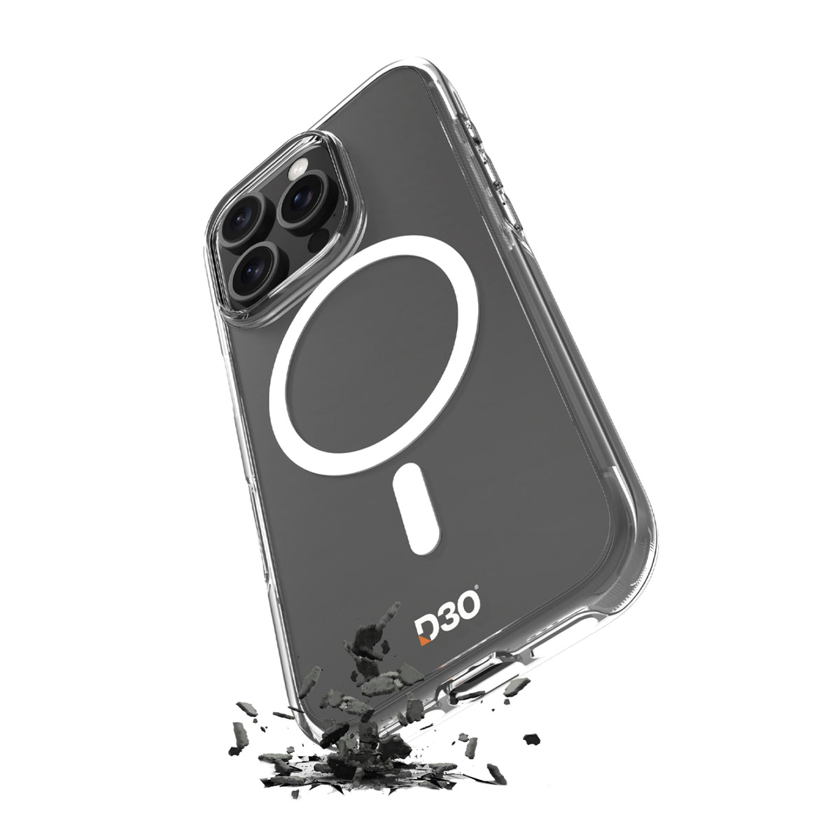 Husa Puro Impact Transparent D3O Magsafe Silicone pentru iPhone 16 Pro - Transparent