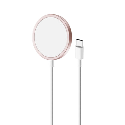 Incarcator priza Puro Magnetic Wireless Induction Charging Station Usb-c, Magsafe Compatible, 1m, Roz