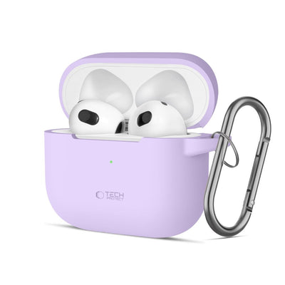 Husa Tech-protect Silicone Hook pentru Apple AirPods 3 - Mov