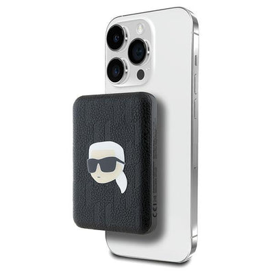 Acumulator extern Karl Lagerfeld Inductive 16W 5000mAh Negru/Negru Karl Head Pin Magsafe