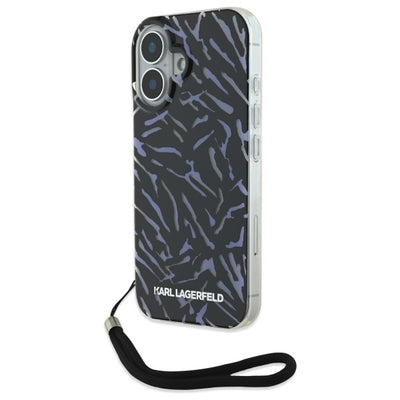Husa Karl Lagerfeld Zebra cu Cord iPhone 16 Plus - Mov