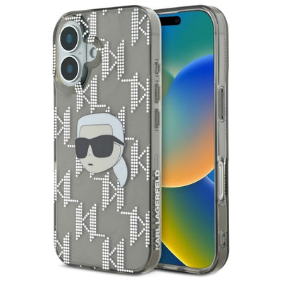 Husa Karl Lagerfeld IML Karl Head Electroplated iPhone 16 - Negru