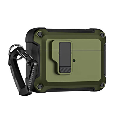 Husa AirPods 4 Pro Armor cu Carabiner - Verde