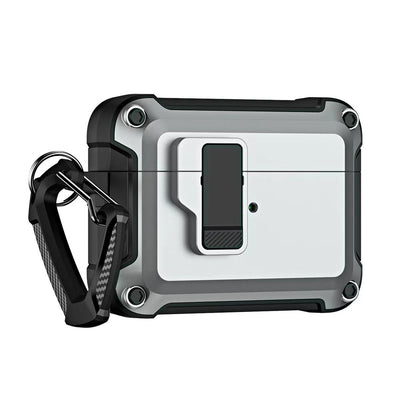 Husa AirPods 4 Pro Armor cu Carabiner - Gri