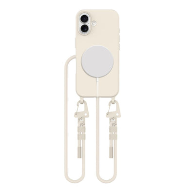 Husa Tech-protect Magnecklace Magsafe cu Lanyard pentru iPhone 16 - Bej