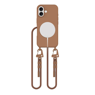 Husa Tech-protect Magnecklace Magsafe cu Lanyard pentru iPhone 16 - Maro