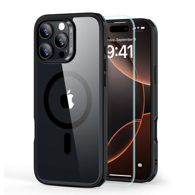 Folie ESR Classic Hybrid Halolock Magsafe Husa + sticla pentru iPhone 16 Pro Max - Transparent cu Negru Frame