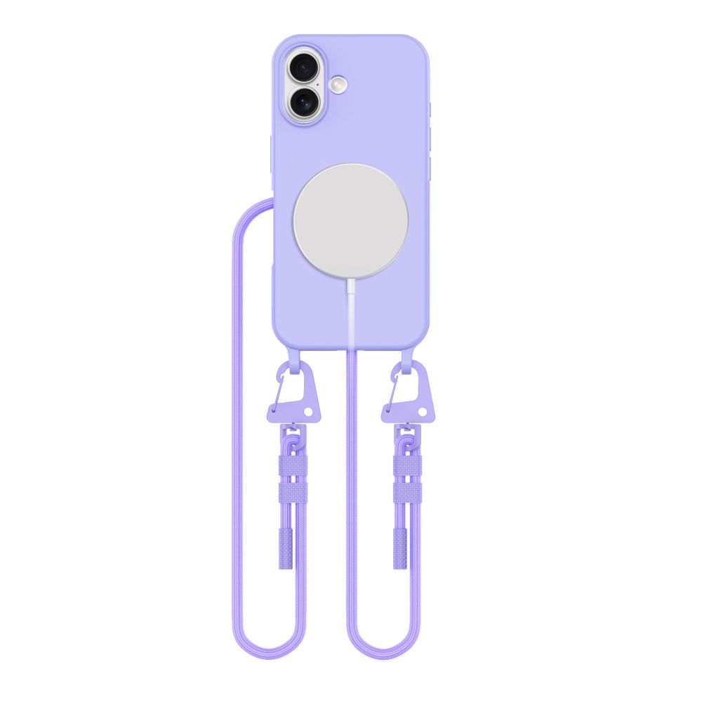 Husa Tech-protect Magnecklace Magsafe cu Lanyard pentru iPhone 16 - Mov