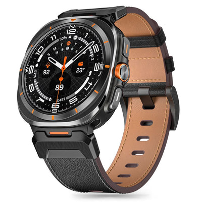 Curea Tech-protect Delta Pro Leather pentru Samsung Galaxy Watch Ultra (47mm) - Negru