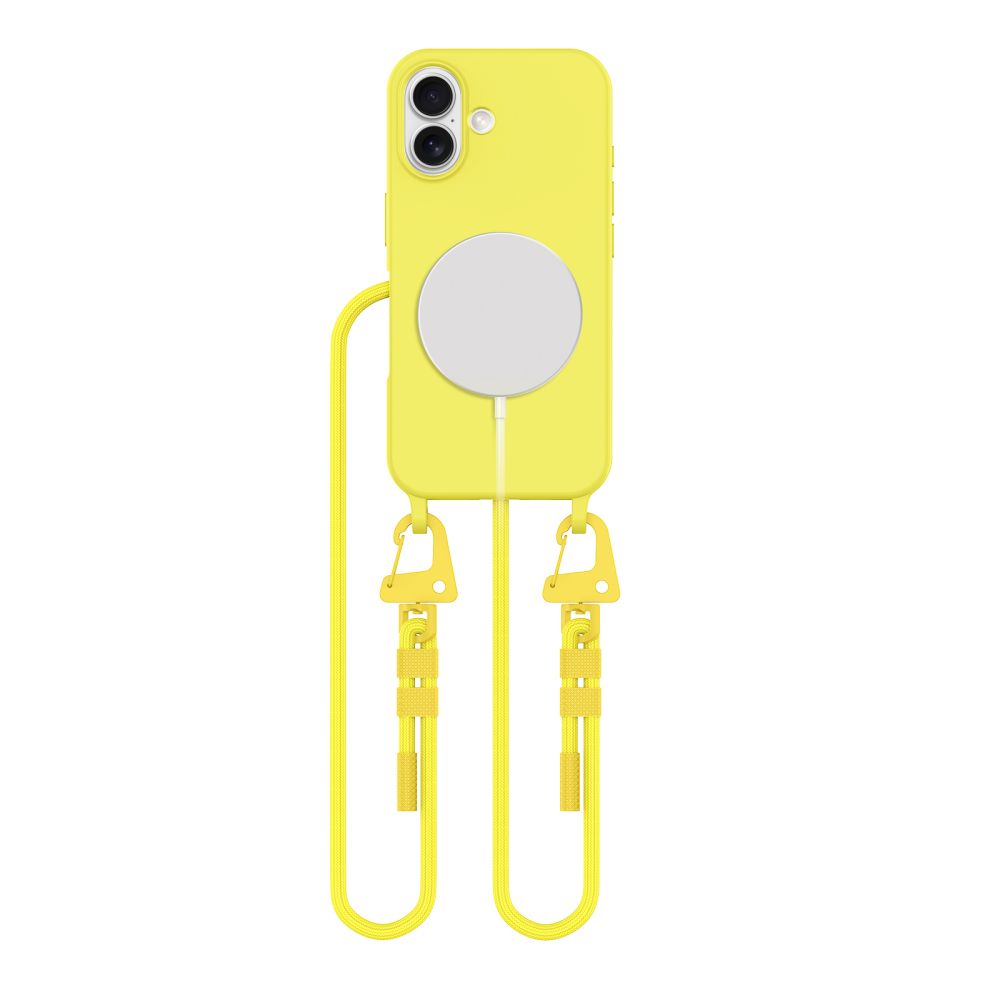 Husa Tech-protect Magnecklace Magsafe cu Lanyard pentru iPhone 16 - Galben