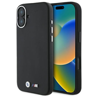 Husa BMW M Smooth Full Wrapped Metal Magsafe pentru iPhone 16 Plus - Negru