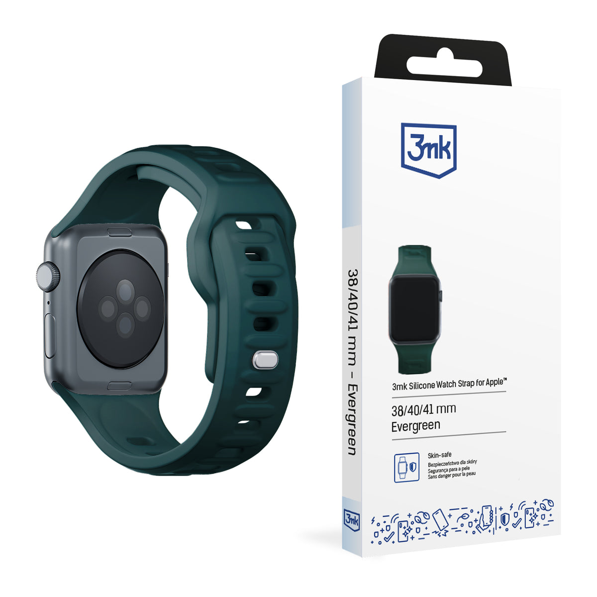 Curea 3mk Silicone pentru Apple Watch 42 / 44 / 45 / 49 Mm - Verde