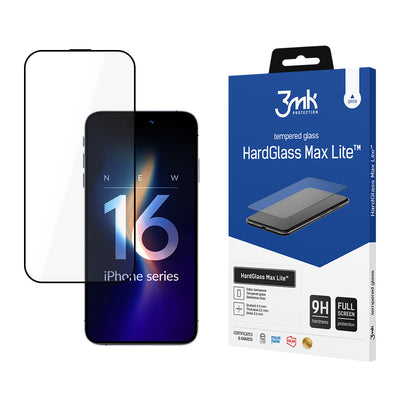 Folie 3mk Hardglass Max Lite sticla cu Negru Frame pentru iPhone 16 Pro Max