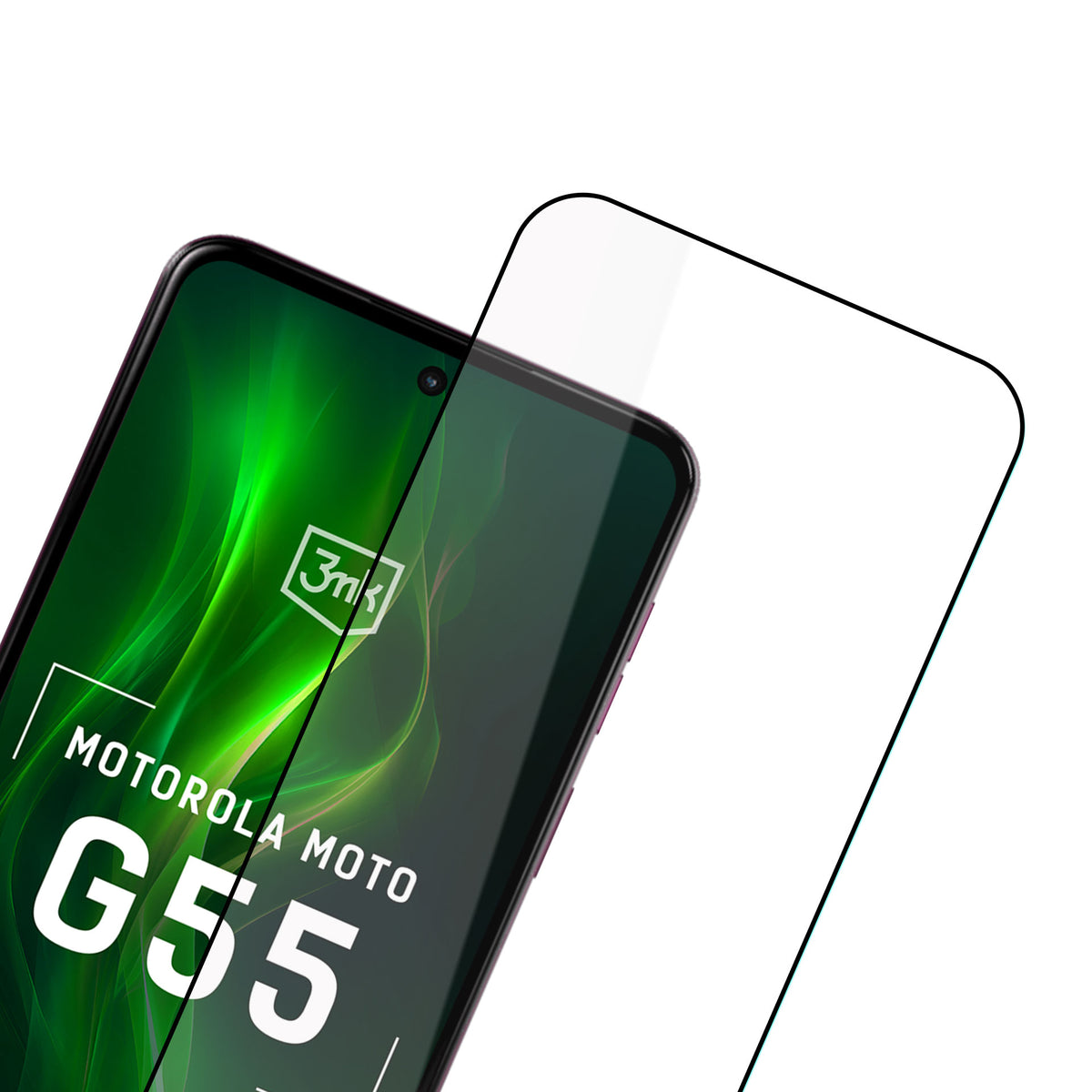Folie sticla 3mk Hardglass Max Lite Negru pentru Motorola Moto G55 5G
