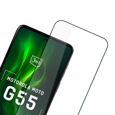 Folie sticla 3mk Hardglass Max Lite Negru pentru Motorola Moto G55 5G