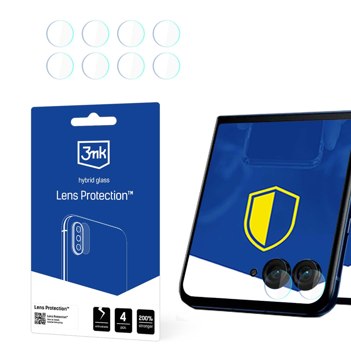 Folie 3mk lentila Protection Camera Husa pentru Motorola Razr 50 (Front)