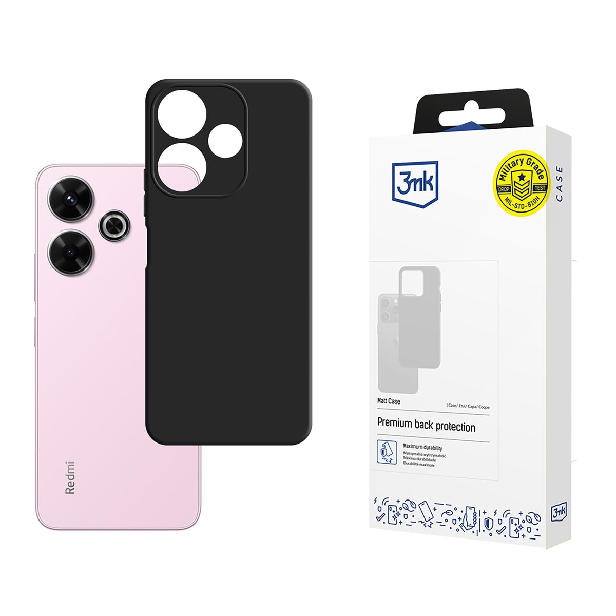 Husa 3mk Matt pentru Xiaomi Redmi Note 13R 5G/Redmi 13 4G - Negru