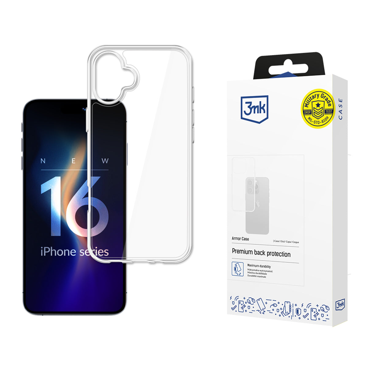 Husa 3mk Armor pentru iPhone 16 Plus - Transparent