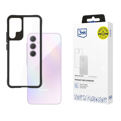 Husa 3mk Satin Armor + pentru Samsung Galaxy A35 5G - Transparent cu Negru Frame