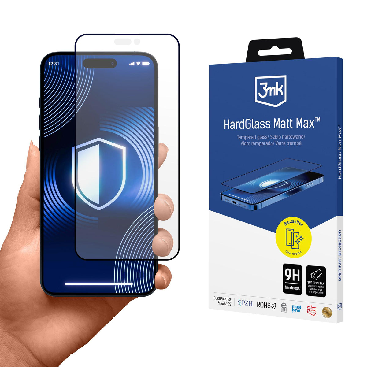 Folie sticla 3mk Hardglass Matt Max pentru iPhone 16