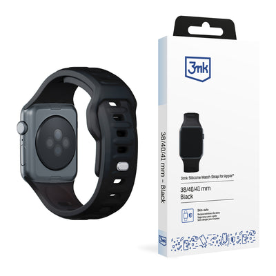 Curea 3mk Silicone pentru Apple Watch 38 / 40 / 41 Mm - Negru