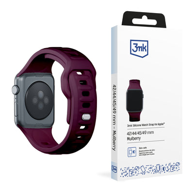 Curea 3mk Silicone pentru Apple Watch 42 / 44 / 45 / 49 Mm - Burgundy