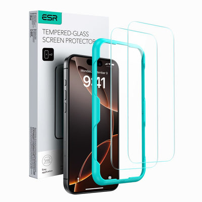 Folie ESR sticla 2-PACK pentru iPhone 16 - Transparent
