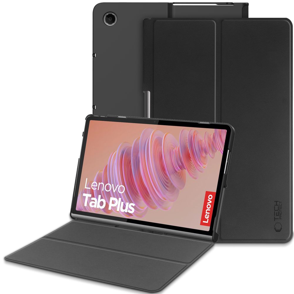 Husa Tech-protect Smartcase pentru Lenovo TAB Plus - Negru