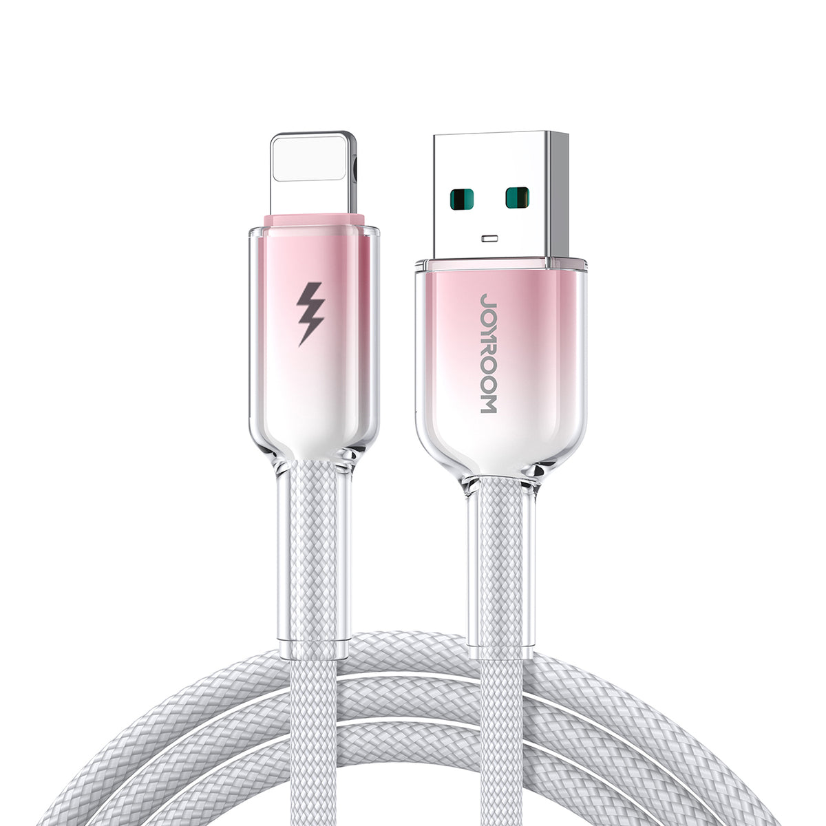 Cablu Joyroom S-a42 Crystal-Transparent Series 3A Usb-a - Lightning 1.2m - Alb