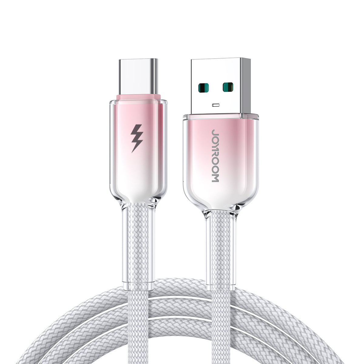 Cablu Joyroom S-a42 Crystal-Transparent Series 3A Usb-a - Usb-c 1.2m - Alb