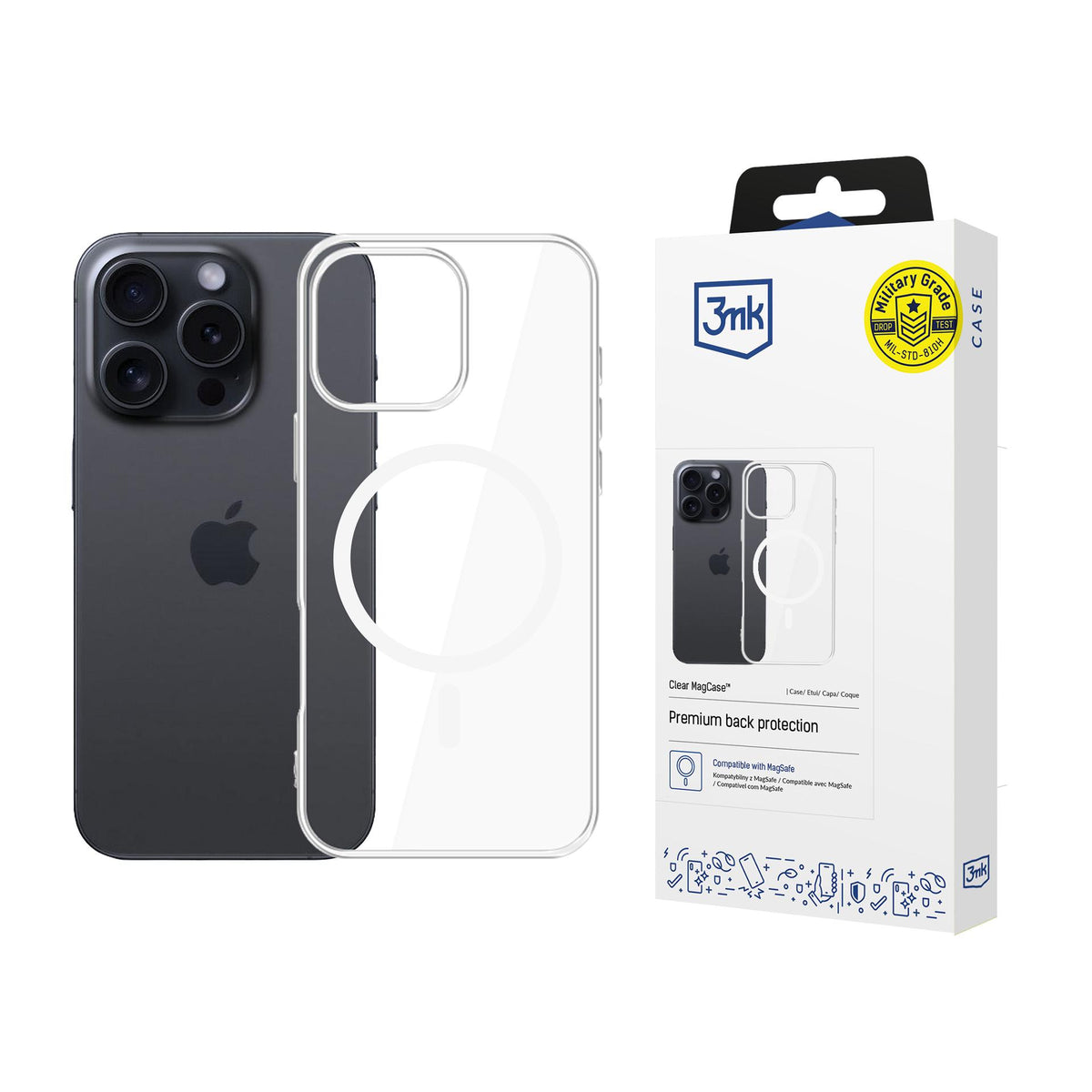 Husa 3mk Transparent Magcase pentru Apple iPhone 16 Pro - Transparent