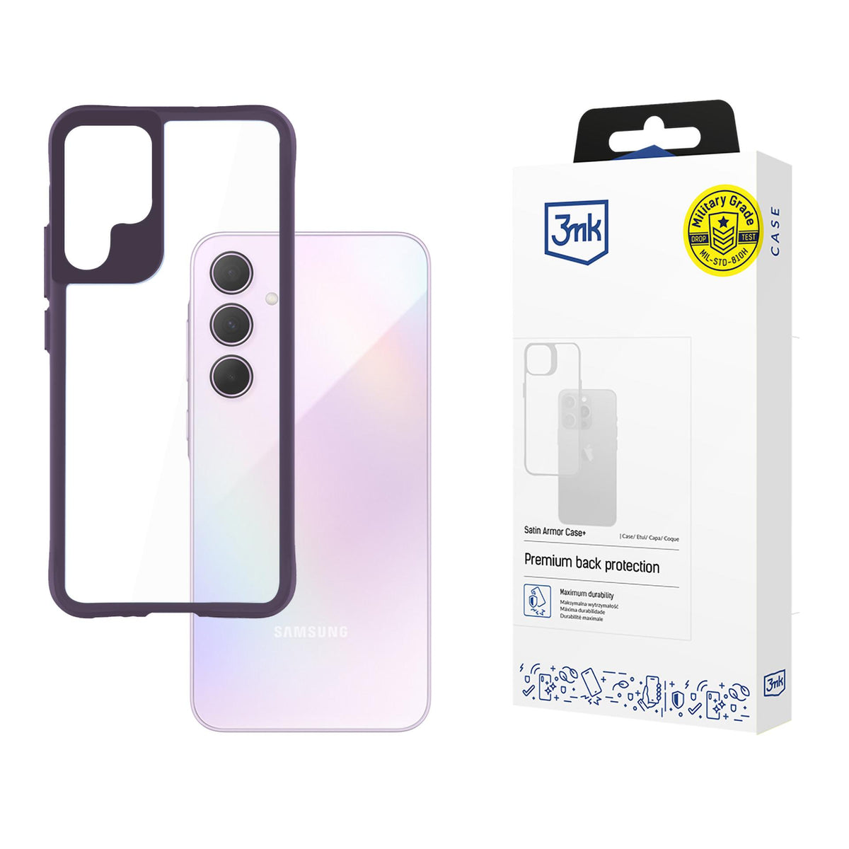Husa 3mk Satin Armor + Mov pentru Samsung Galaxy A35 5G - Transparent