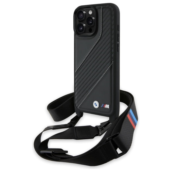 Husa BMW M Edition Carbon Stripe & Curea pentru iPhone 16 Pro Max - Negru